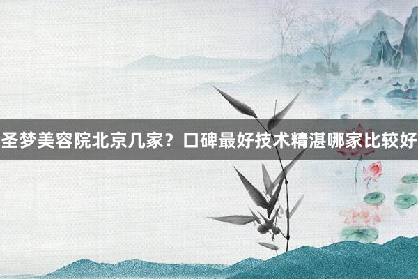 圣梦美容院北京几家？口碑最好技术精湛哪家比较好